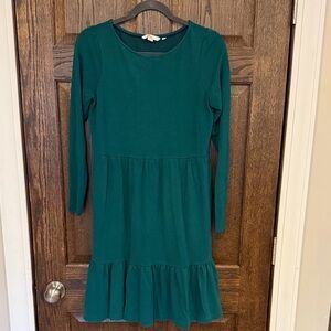Boden Green Long Sleeve Dress with Ruffle Size 8
